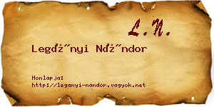 Legányi Nándor névjegykártya